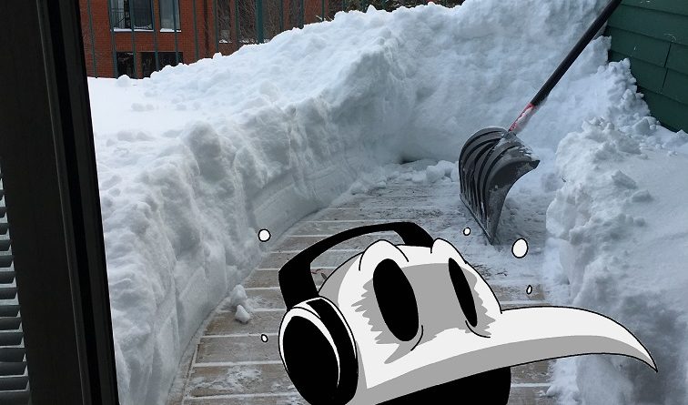 niveau d'enneigement du balcon avant le déneigement